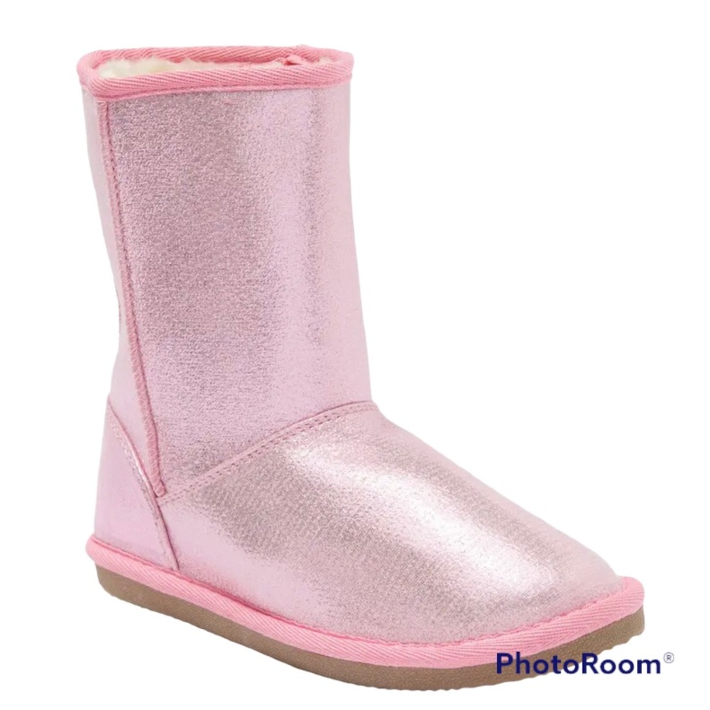 NIB Harper Canyon kids faux fur lined boot, Infant 6M, metallic pink